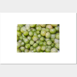 Green cherry tomato's oil paint effect Posters and Art